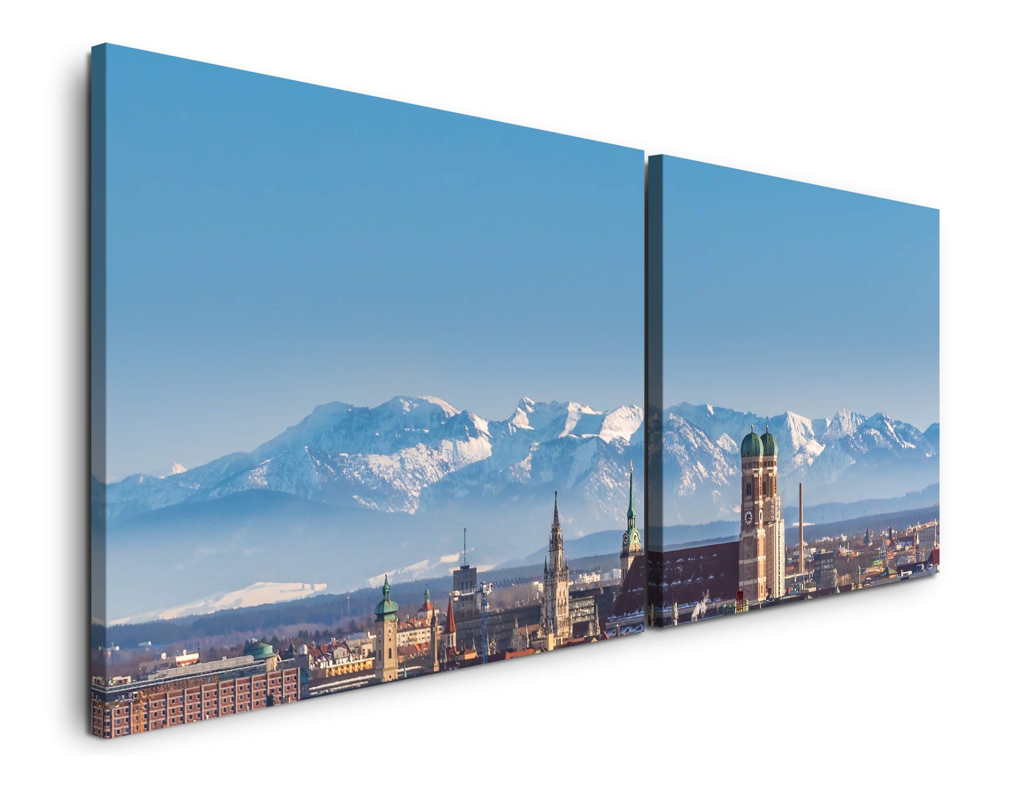 Sinus Art Leinwandbild Panorama von München günstig online kaufen