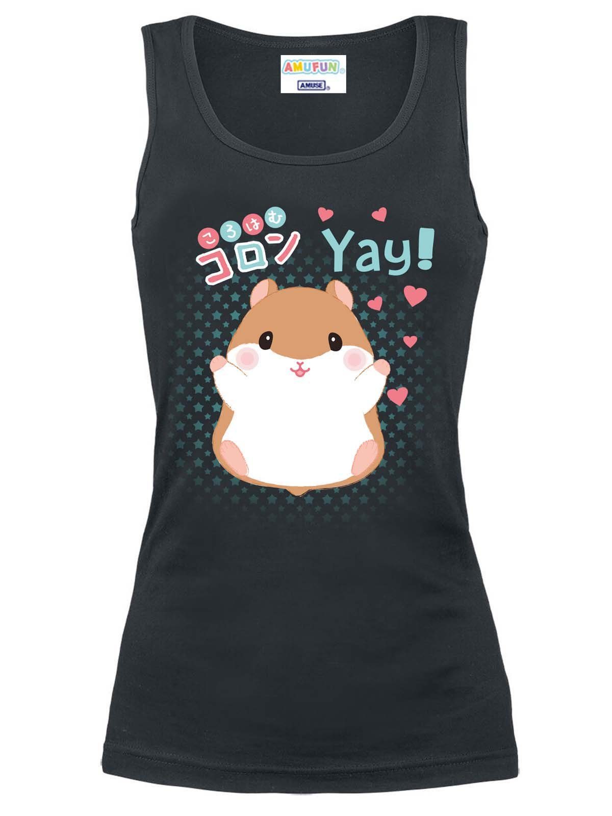 Amufun Coroham Coron Yay! Damen Tanktop schwarz günstig online kaufen