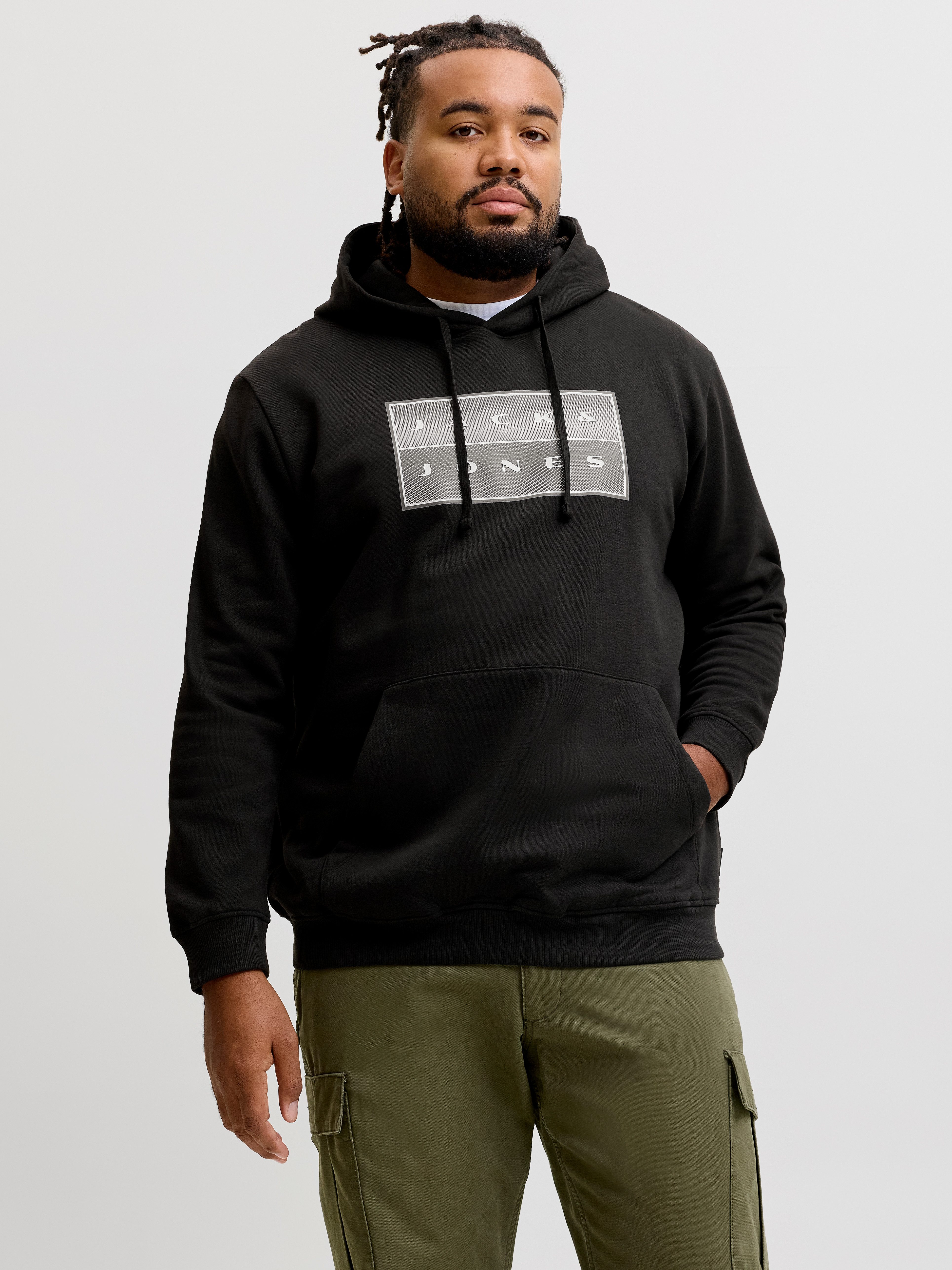 Jack & Jones PlusSize Kapuzensweatshirt JCOFUSION BOX SWEAT HOOD PLS Baumwollmischung, regular fit