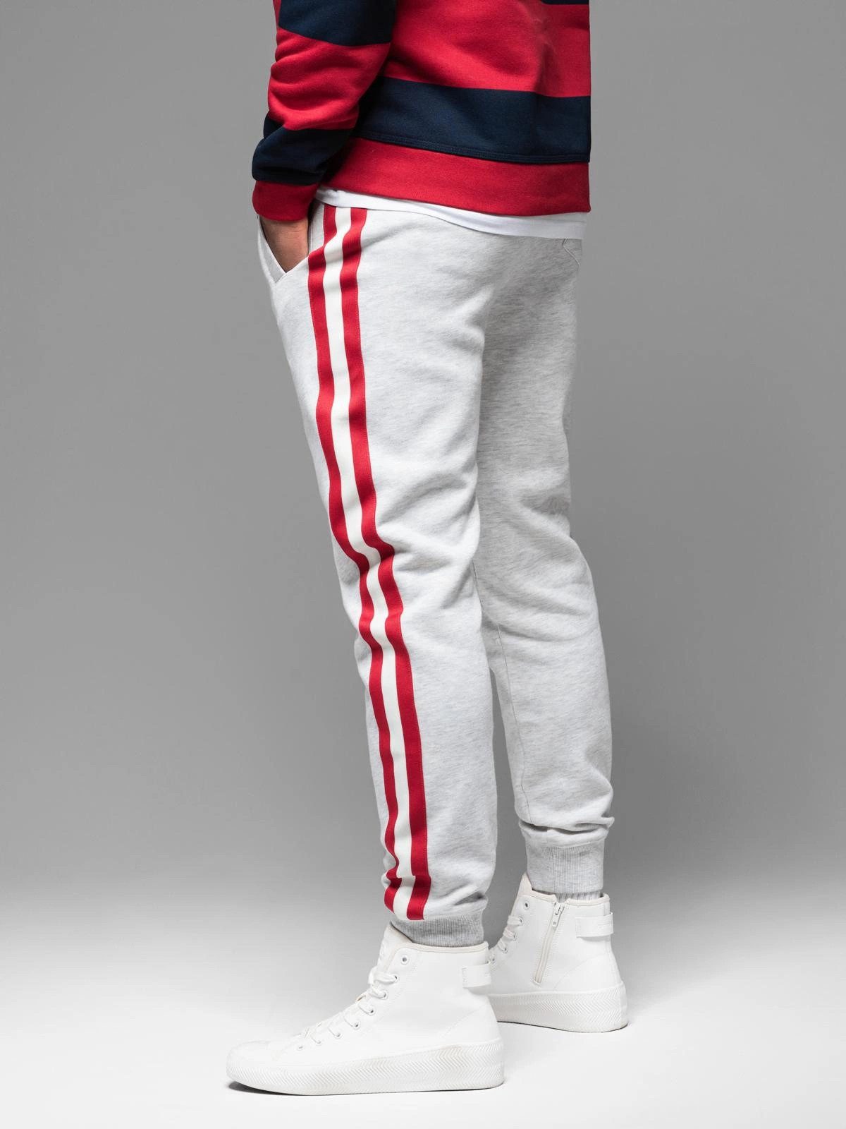 OMBRE Sweathose Sweatpants mit Paspeln und gerippten Beinen