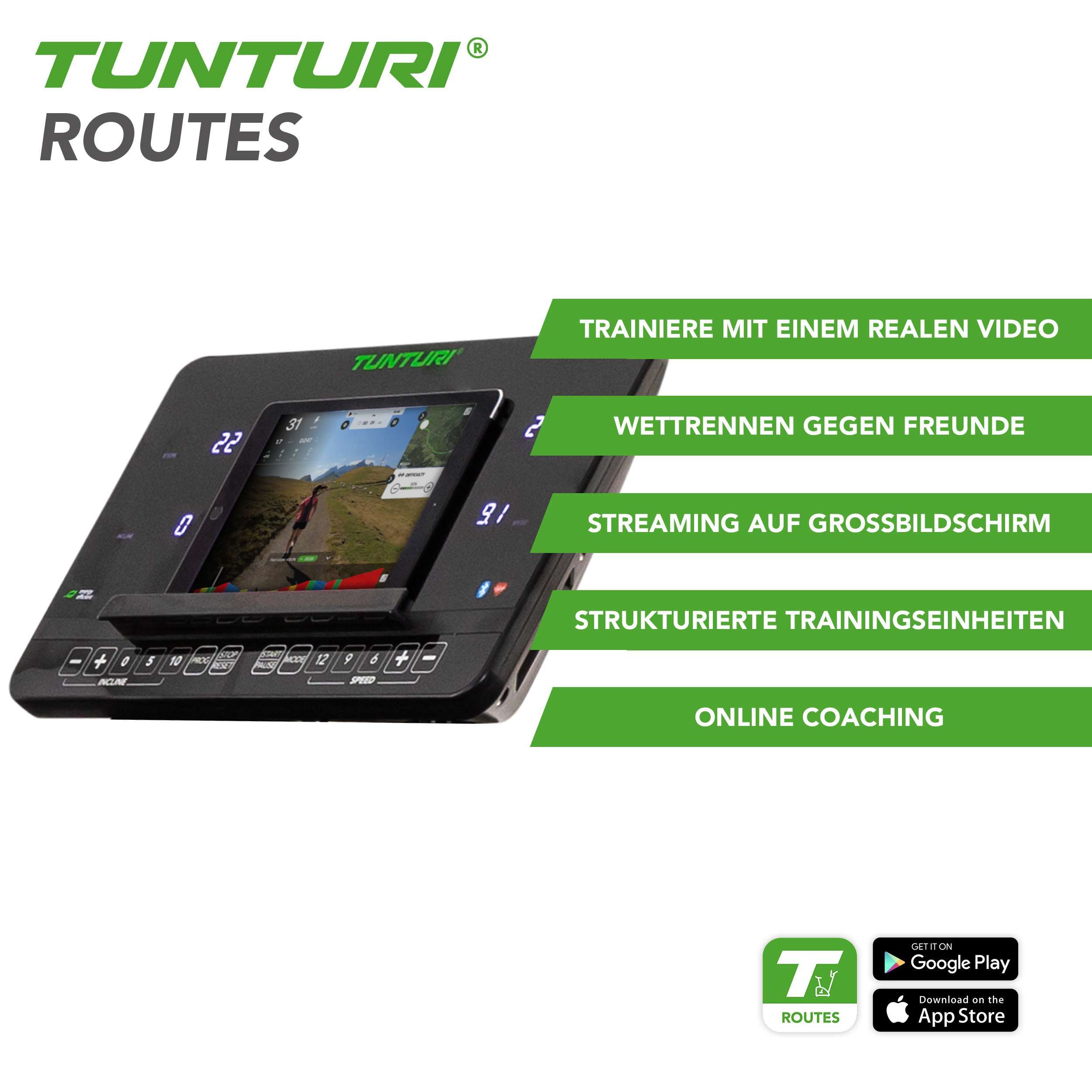 Tunturi Laufband Klappbares Laufband - Bluetooth - Laufen bis zu 16,0 km/h - T40 Treadm