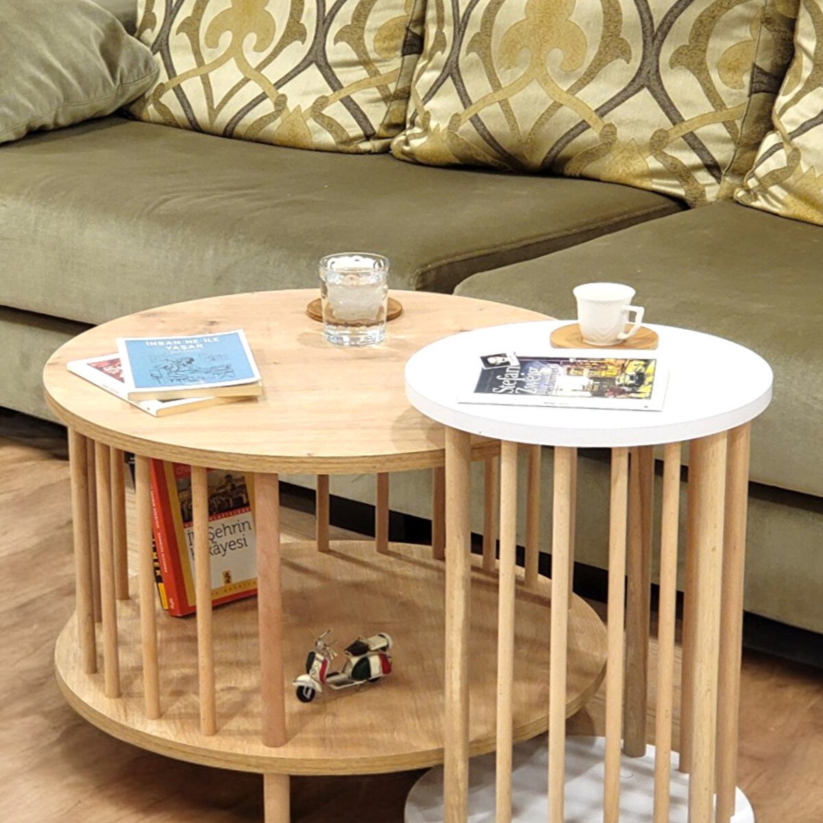 en.casa Couchtisch (2-St), Mit Zeitschriftenablage, 2 Ebenen 91332110