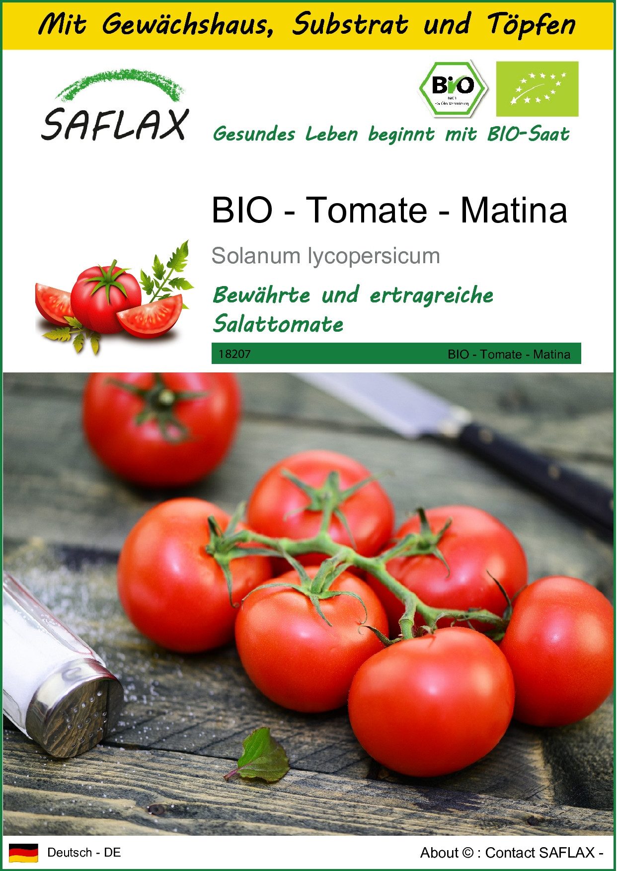 Gemüsesamen SAFLAX - Anzuchtset - BIO - Tomate - Matina