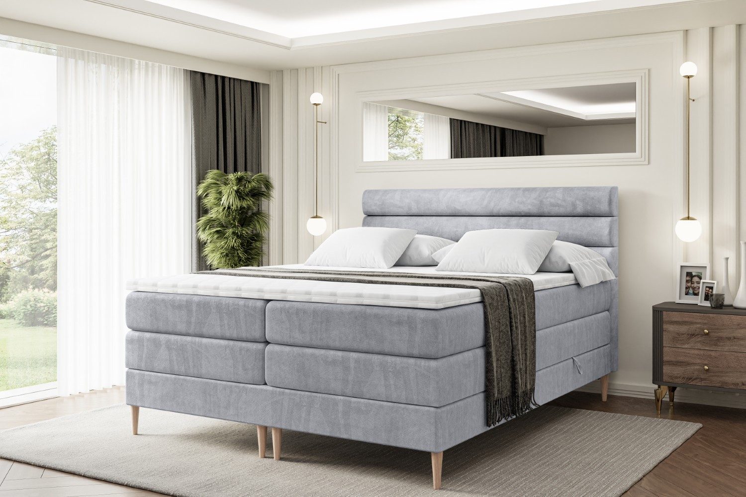 ALTDECOR Boxspringbett CELESTIA-F KING (Multipocket-Matratze H4, günstig online kaufen