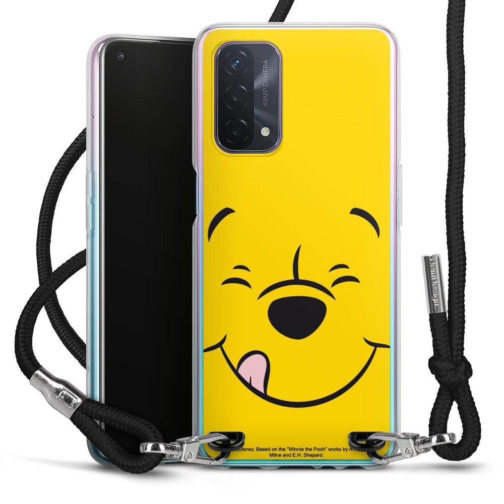 DeinDesign Handyhülle Winnie Puuh Offizielles Lizenzprodukt Disney Puuh Closeup, Oppo A54 5G Handykette Hülle mit Band Case zum Umhängen
