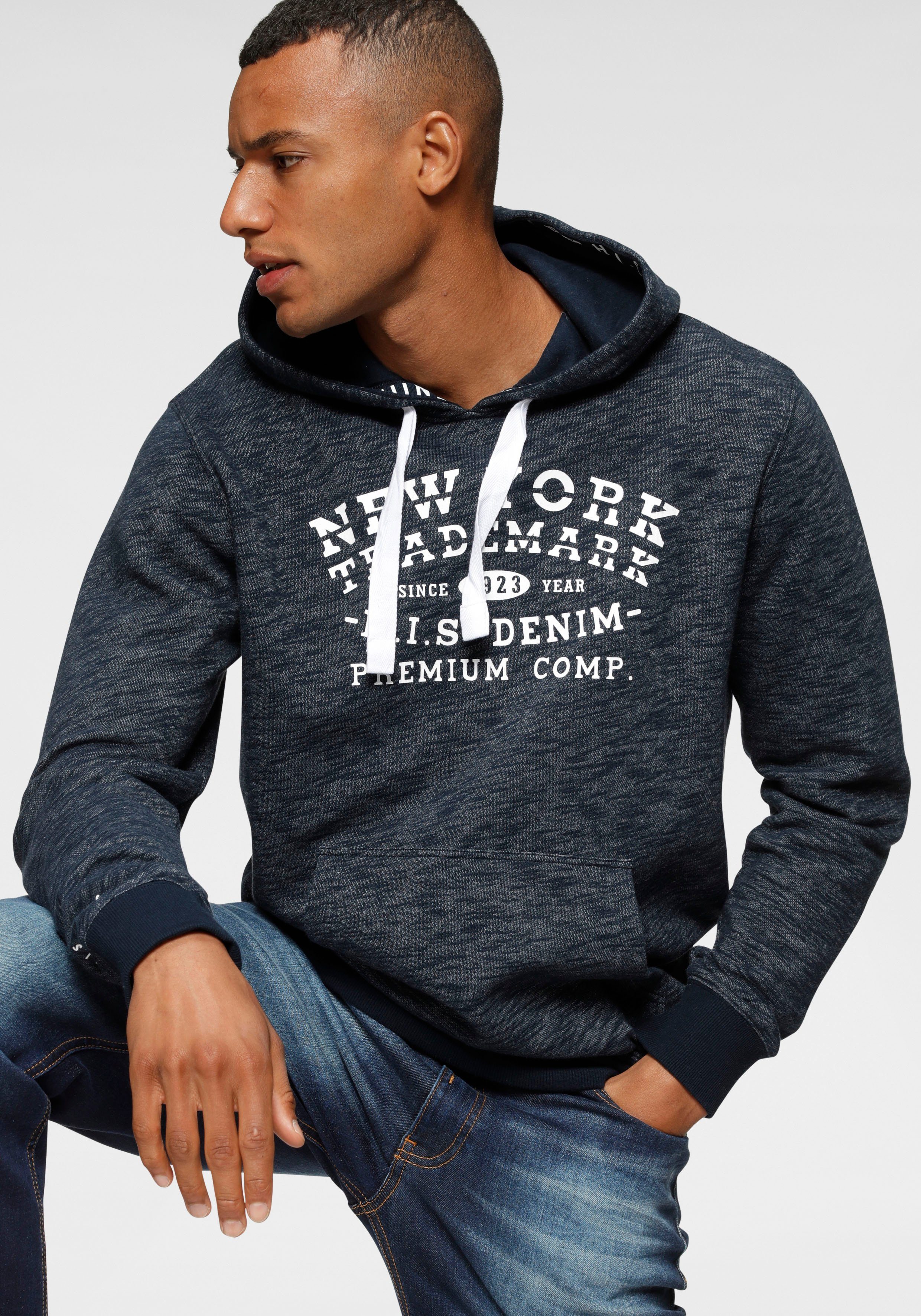 H.I.S Kapuzensweatshirt Langarm, lockere Passform, mit Print, Kapuze