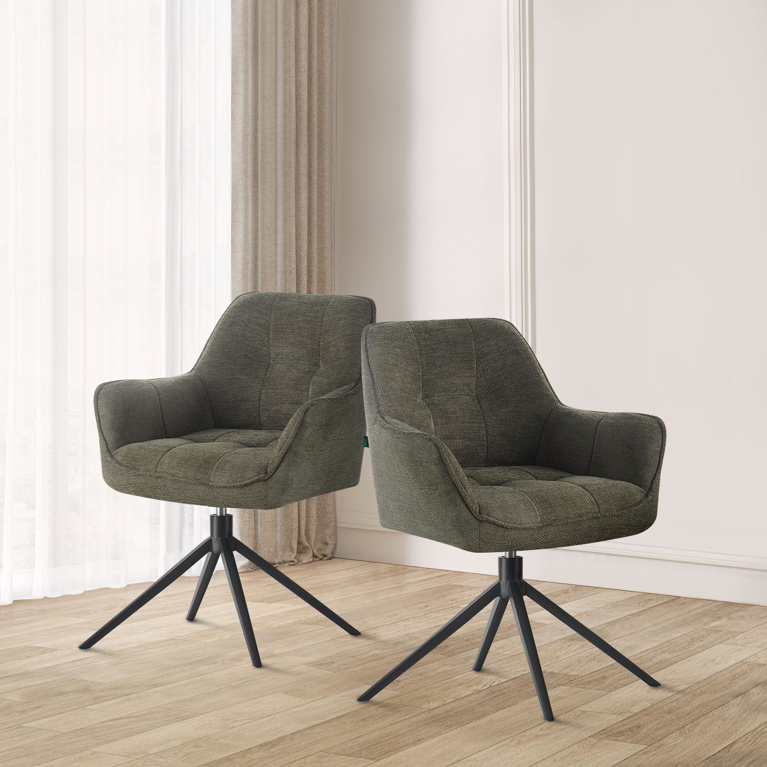 DUBI Möbel Polsterstuhl THOMAS-MIRA, 360° drehbar mit oder ohne Rückholfunk günstig online kaufen