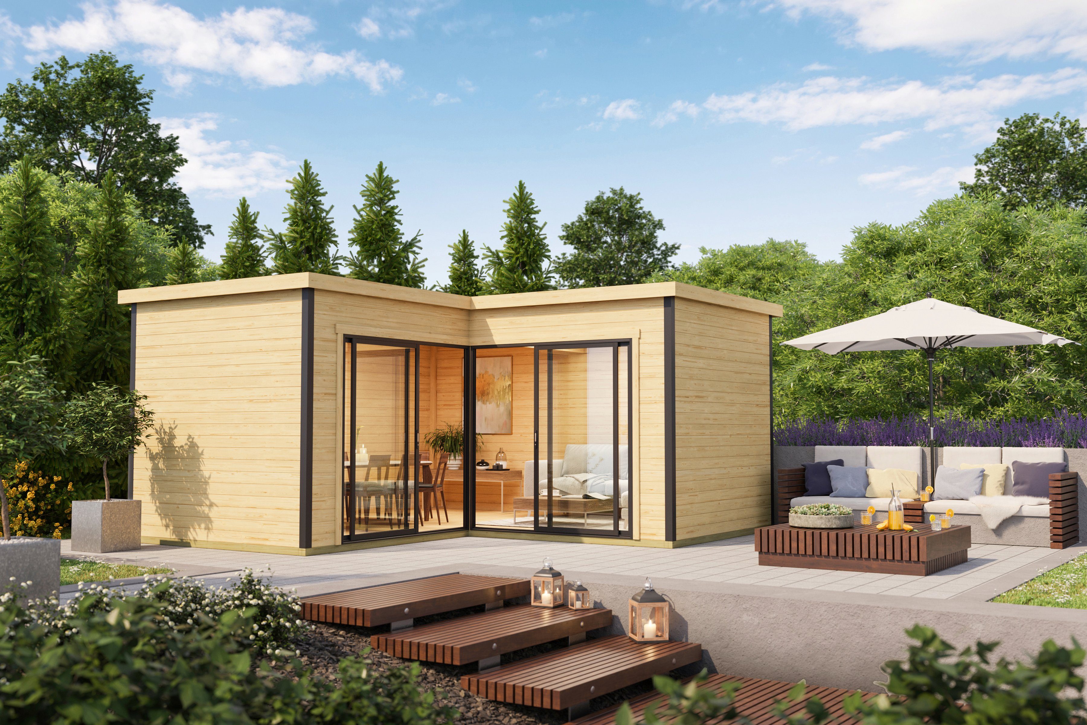 Nordic Holz Gartenhaus DOMEO 6, BxT: 500x509,3 cm, (Set), in verschiedenen Farben