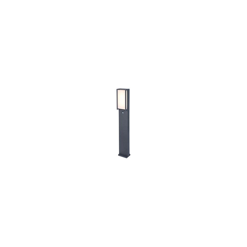 LUTEC LED Außen-Stehlampe, LED-Leuchtmittel fest verbaut, Warmweiß, LED-Außenstehleuchte Bewegungsmelder Dunkelgrau opal IP54 H 75 cm