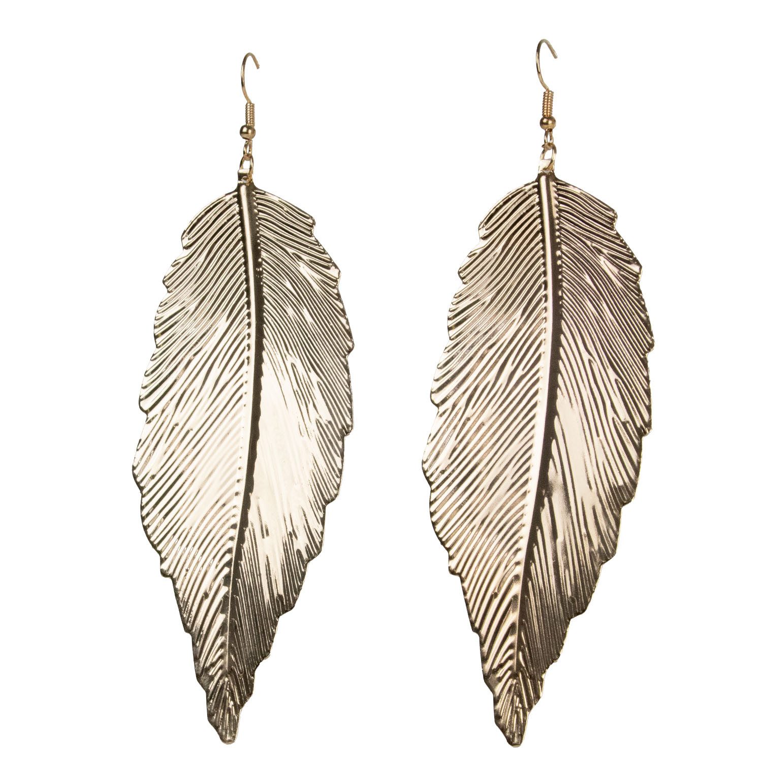 Das Kostümland Kostüm Goldene Feder Ohrringe - Modeschmuck zum Kostüm St günstig online kaufen