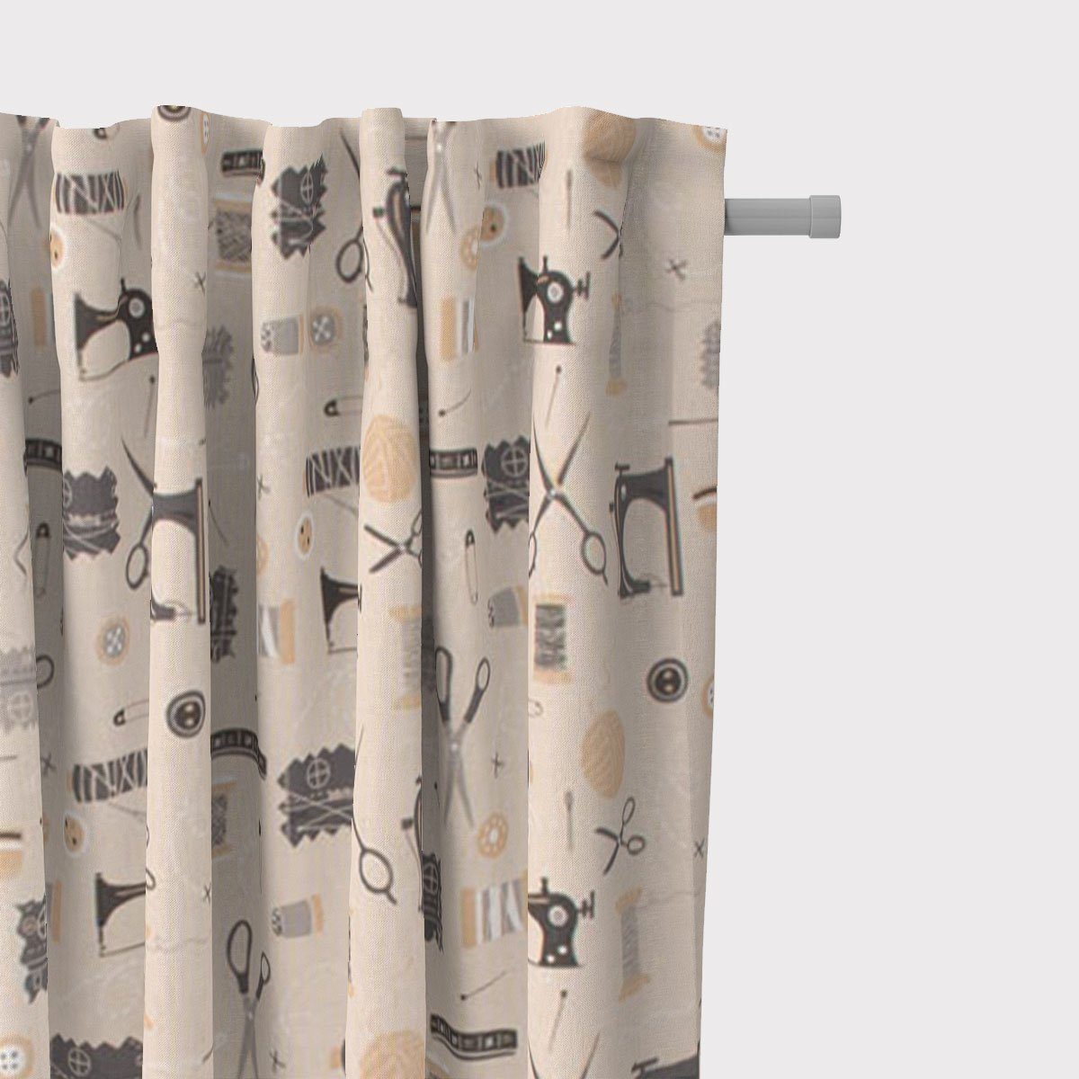 SCHÖNER LEBEN. Vorhang SCHÖNER LEBEN. Vorhang Sewing Atelier Nähzubehör natur schwarz 245cm, Smokband, Lichtschutz, Kunstfaser, handmade