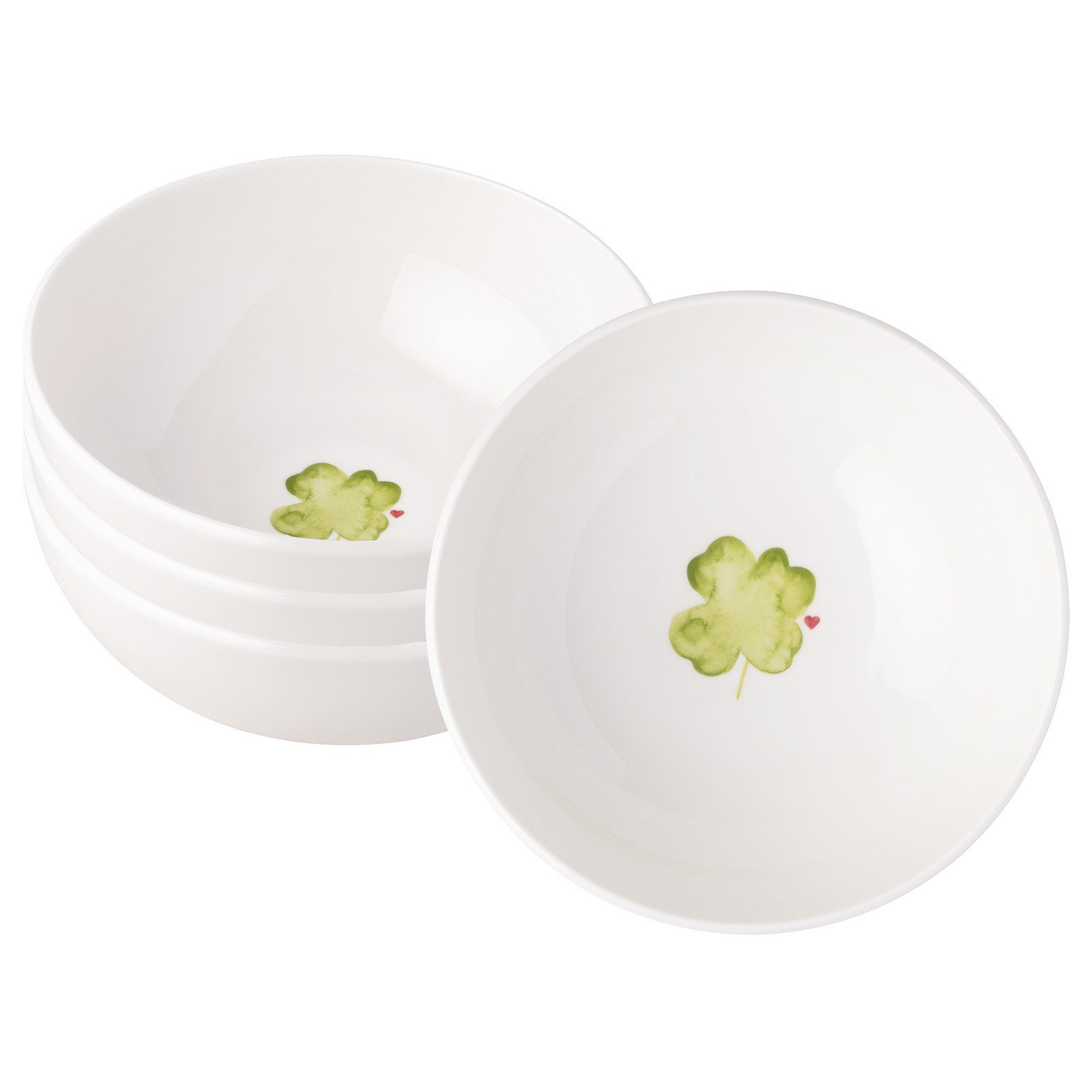 Villeroy & Boch Schale With Love Müslischalen Good Luck ø 16,9 cm 4er Set, Porzellan, (4x Schale, 4-tlg)