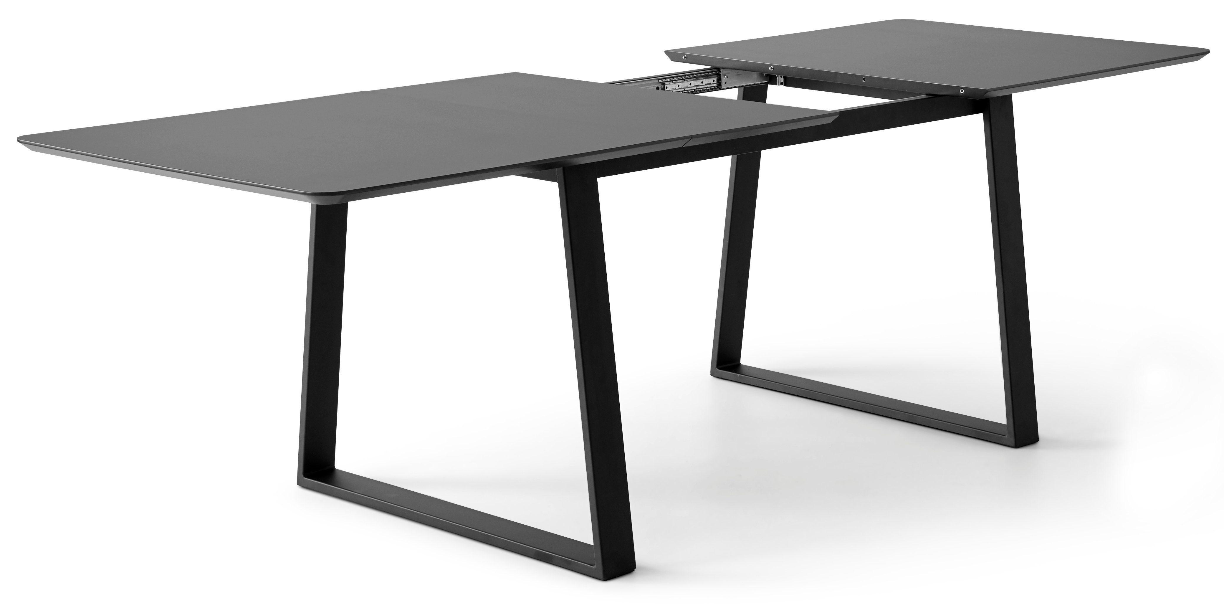 Hammel Furniture abgerundete Meza Hammel, 2 Tischplatte by Graphit Esstisch MDF, Einlegeplatten Metallgestell, Trapez