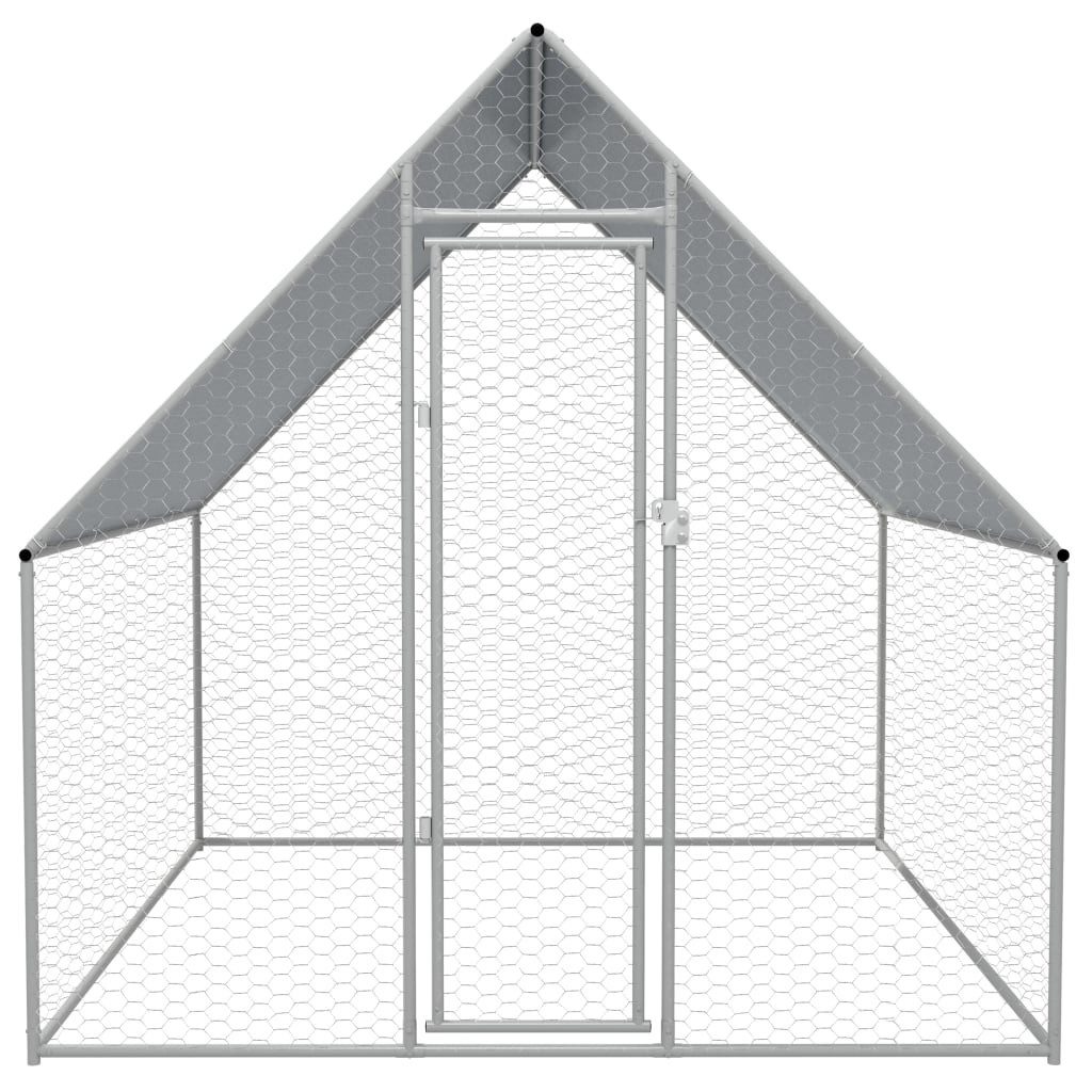 vidaXL Hühnerstall, Outdoor-Hühnerkäfig 2x2x1,92 m Verzinkter Stahl