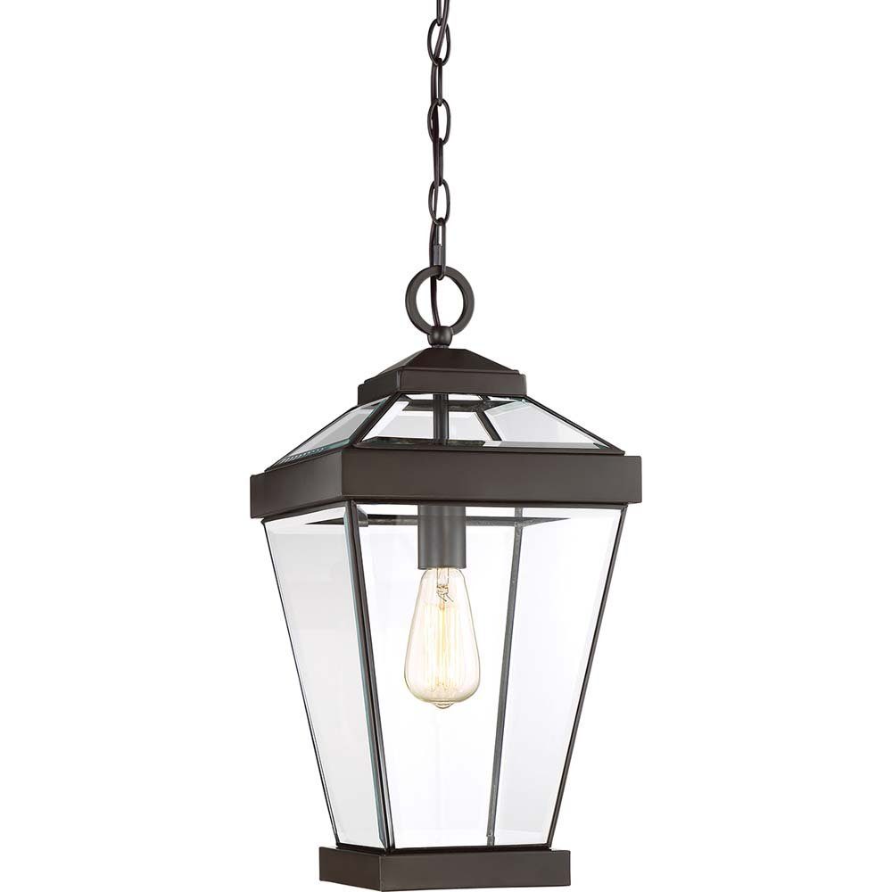 Elstead LIGHTING Außen-Deckenleuchte, Leuchtmittel nicht inklusive, Außenleuchte Kettenlaterne Hängeleuchte Messing D 25,4 cm Stahl Glas