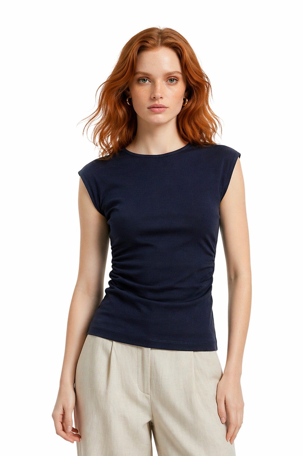 Alexa Dash Blusentop Kurzarm-T-Shirt mit V-Ausschnitt