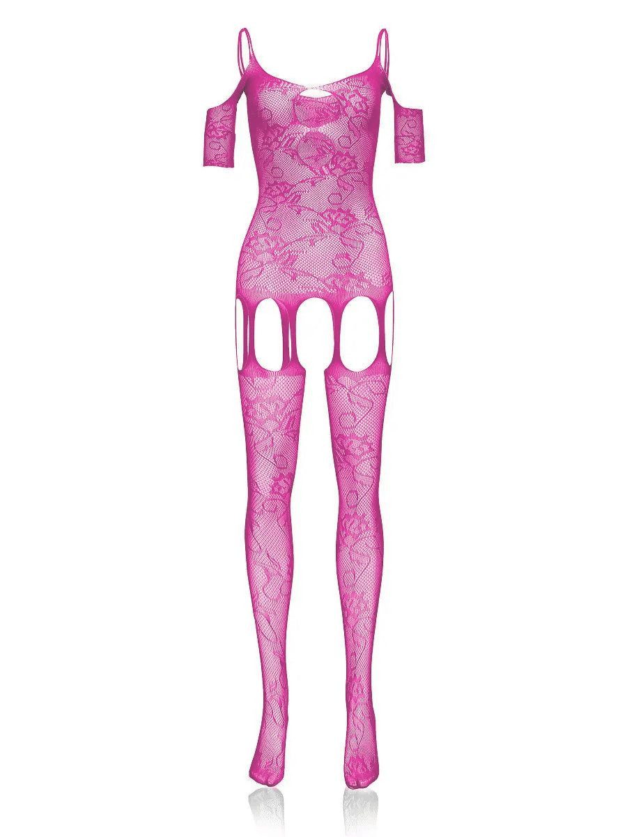 Elegant Love Bodystocking-Ouvert Bodystocking, Fishnetz Dessous mit offenem Schritt Netz-Catsuit – Stilvolle Reizwäsche für Damen