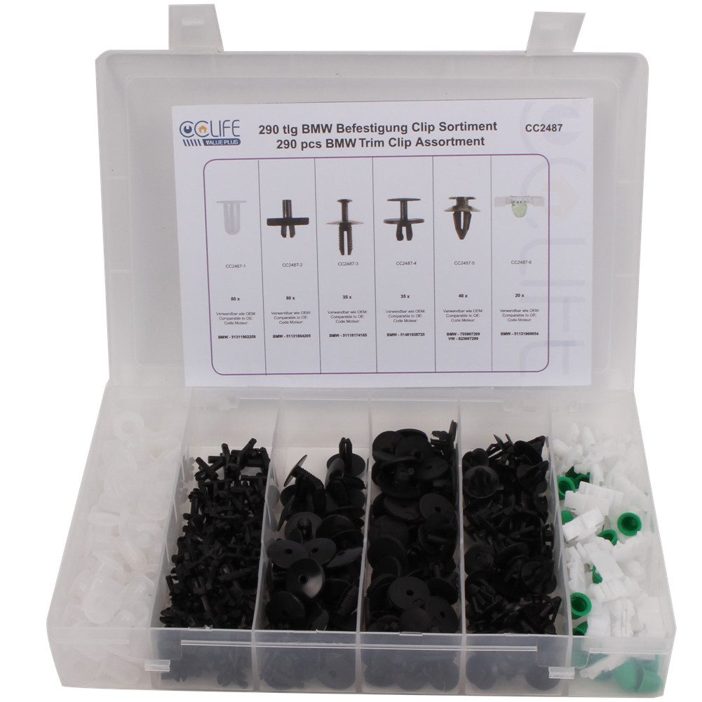 CCLIFE Werkzeugset 290 tlg Türverkleidungs Clips Sortiment Karosseie Befest günstig online kaufen