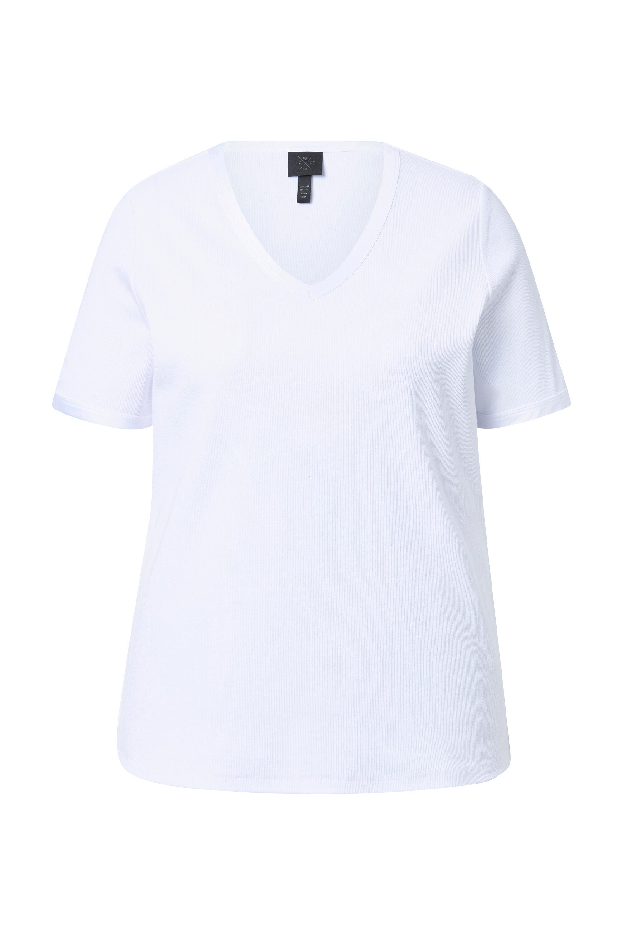 T-Shirt T-Shirt Rippjersey Satinkante Slim Fit