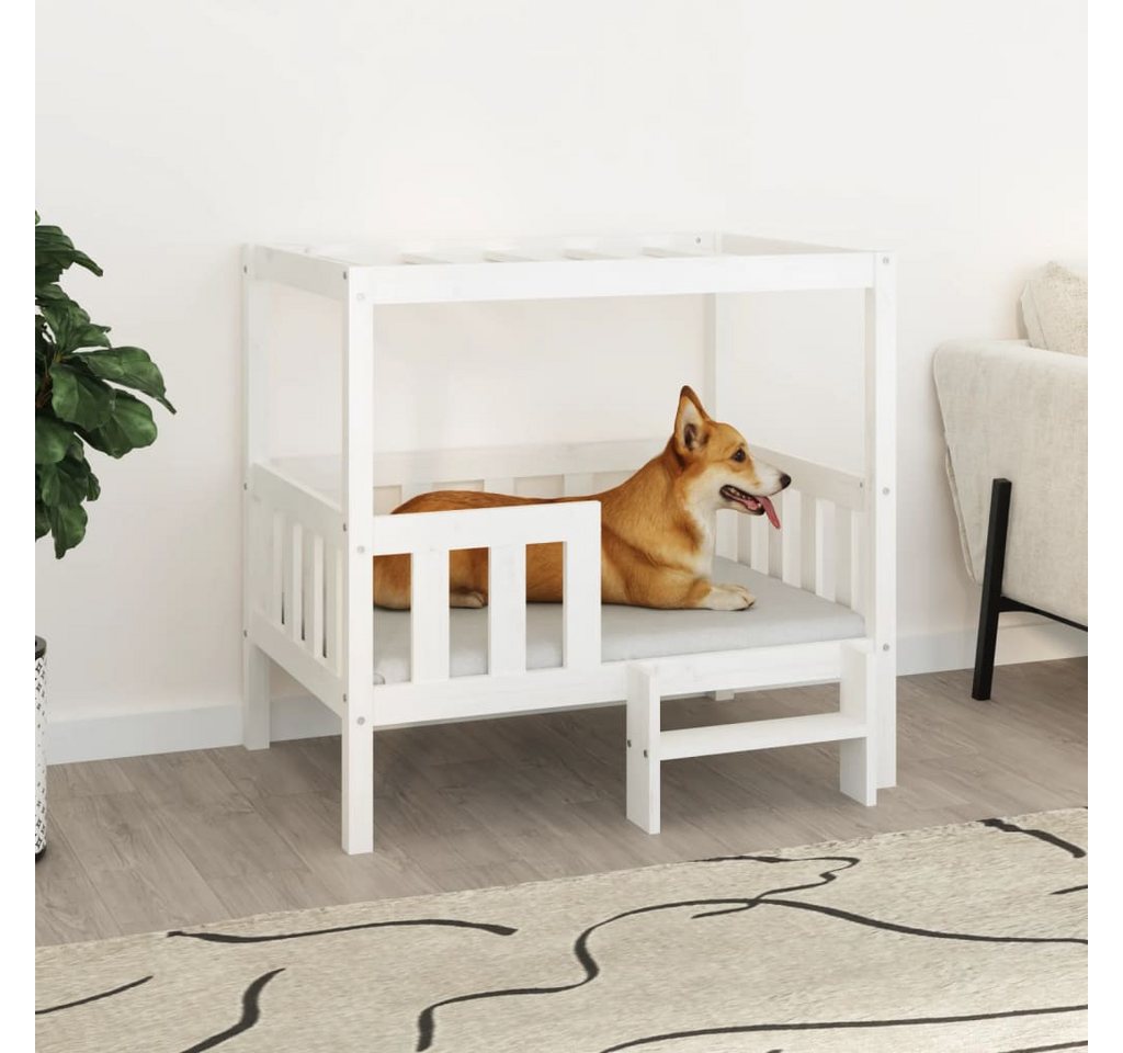 Thumbnail - furnicato Tierbett Hundebett Weiß 95,5x73,5x90 cm Massivholz Kiefer