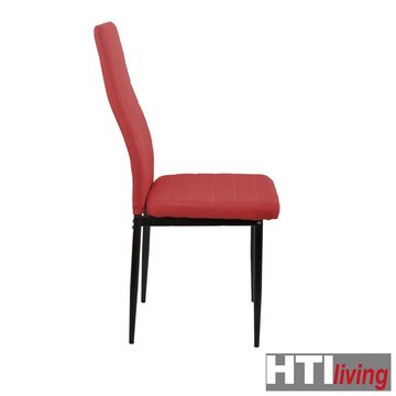 HTI-Living Esszimmerstuhl Stuhl Memphis Webstoff Rot (Stück, 1 St), Esszimmerstuhl Metallgestell Vierfuß