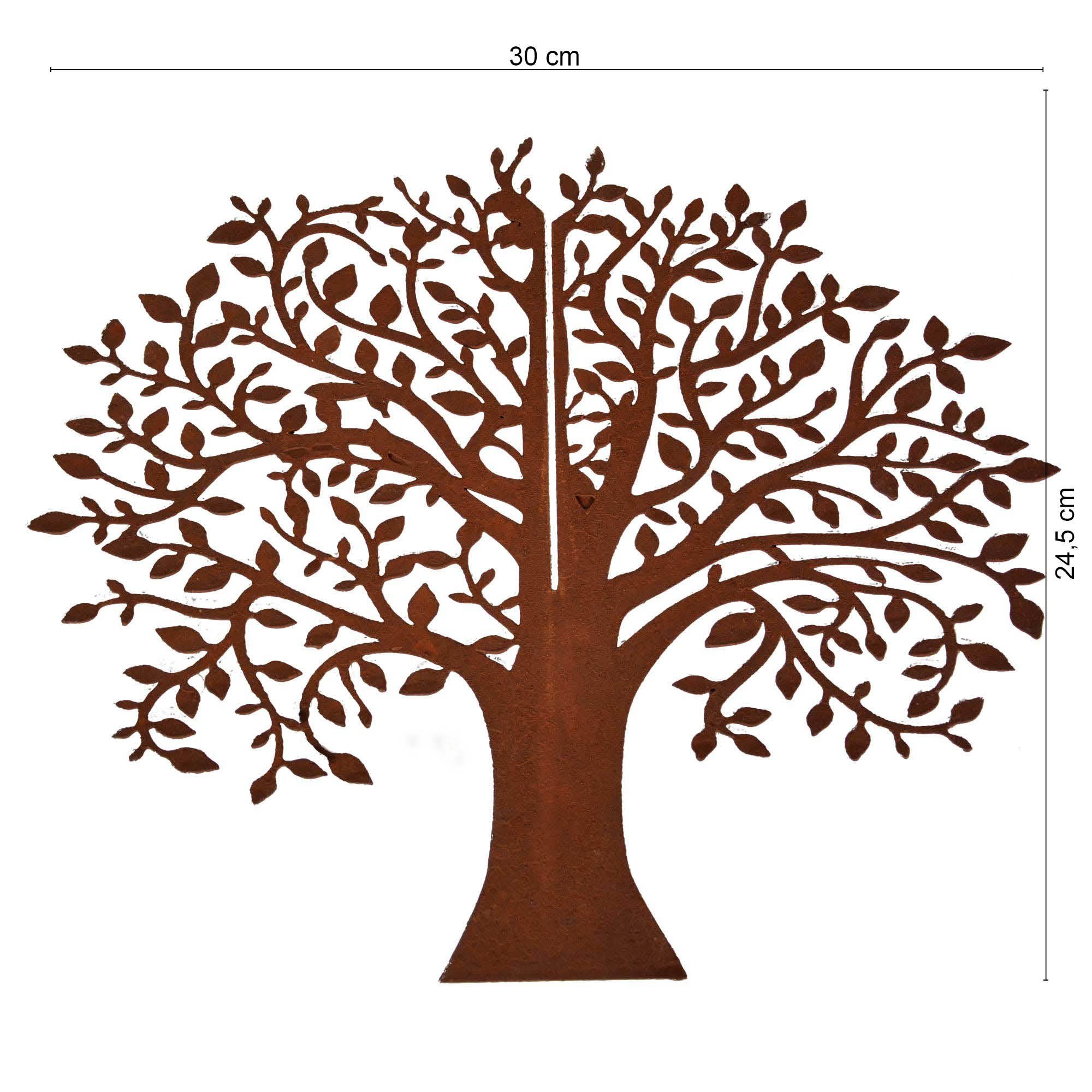 UNUS GARDEN Dekofigur Baum Rost bestehend aus 2 Steckelementen (30x24,5 cm (HxB), Gartendeko Rostdeko Dekostecker rostige Deko Garten robust – Bild 4 von 5