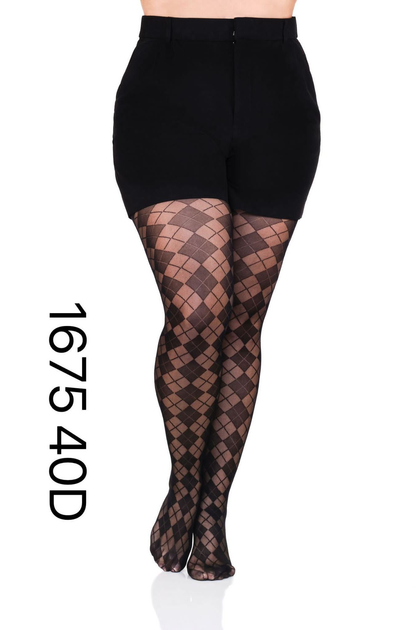 Leggings Damen Strumpfhose 40 Den mit Muster Durchsichtig Baumwollzwickel