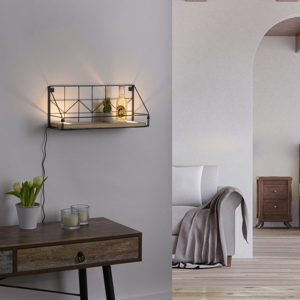 JUST LIGHT LED Wandleuchte LED Wandleuchte Regal Holz, 1xLED-Board/3,50W/30 günstig online kaufen