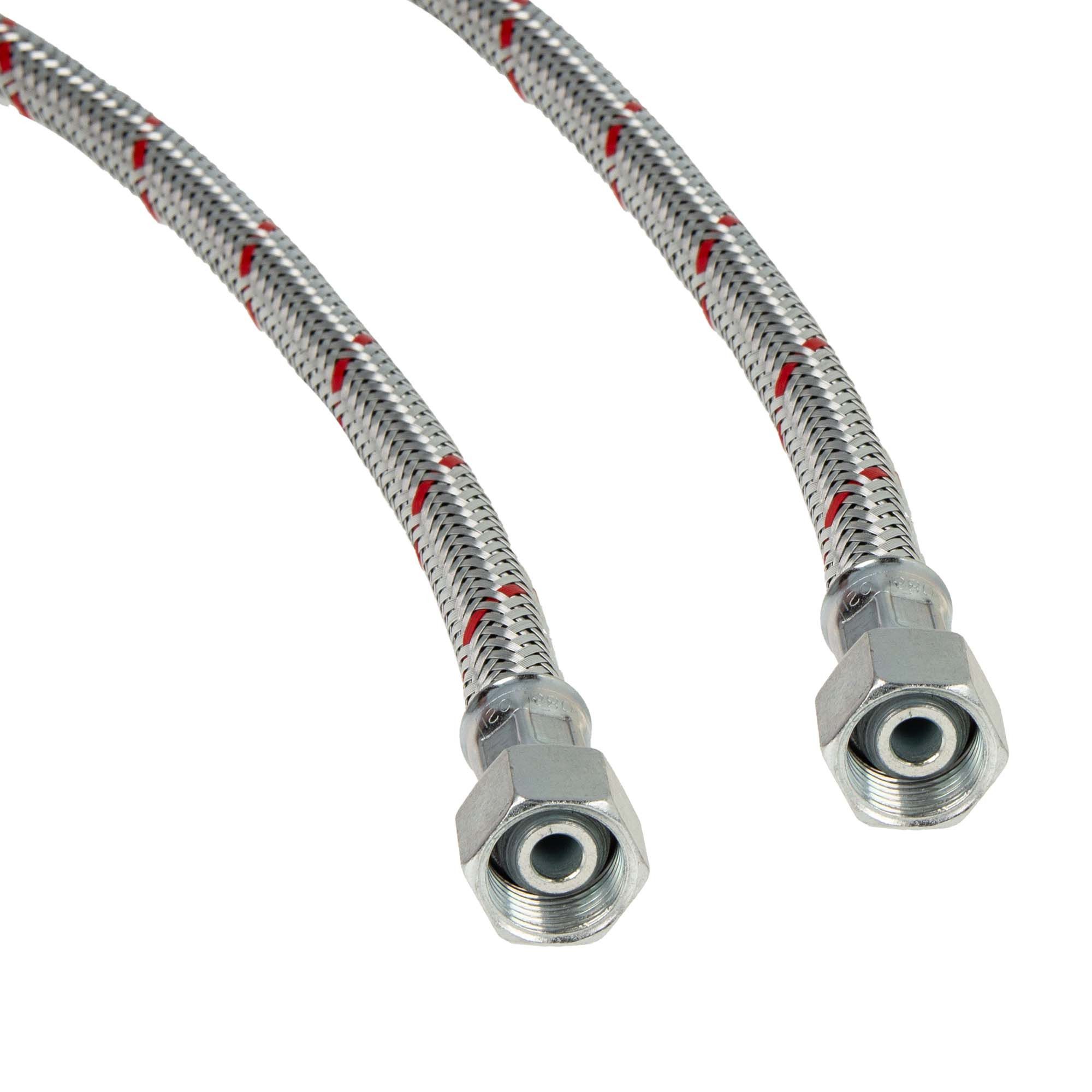 tecuro Wasserrohr Universal - Ölschlauch beidseiting Überwurfmutter - konisch dichtend, 3/8 Zoll x 3/8 Zoll x 300 mm