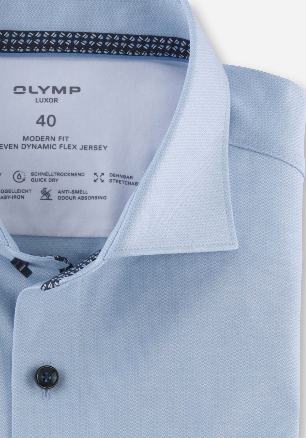 OLYMP Businesshemd Luxor modern der bleu Modern Fit-Serie fit 24/7 aus aus Luxor der