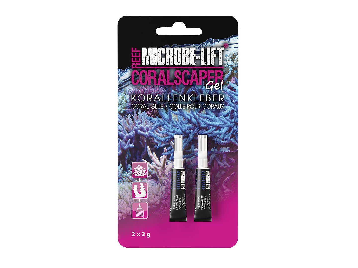 ARKA Biotechnologie GmbH Aquariendeko Microbe-Lift Coralscaper Korallenkleber Sekundenkleber 2 x 3g