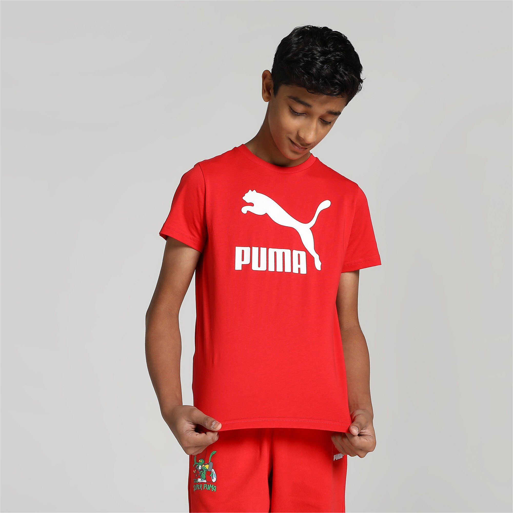 Red High PUMA B T-Shirt Classics Jungen T-Shirt Risk