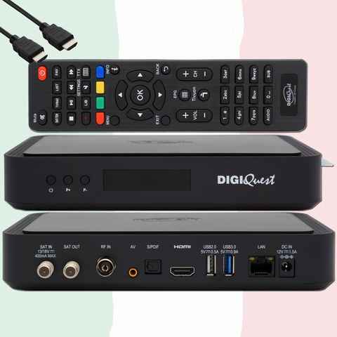 DIGIQuest TiVuSat Karte UHD + DIGIQuest Q90 4K H.265 Combo Receiver - TiVuSat SAT-Receiver