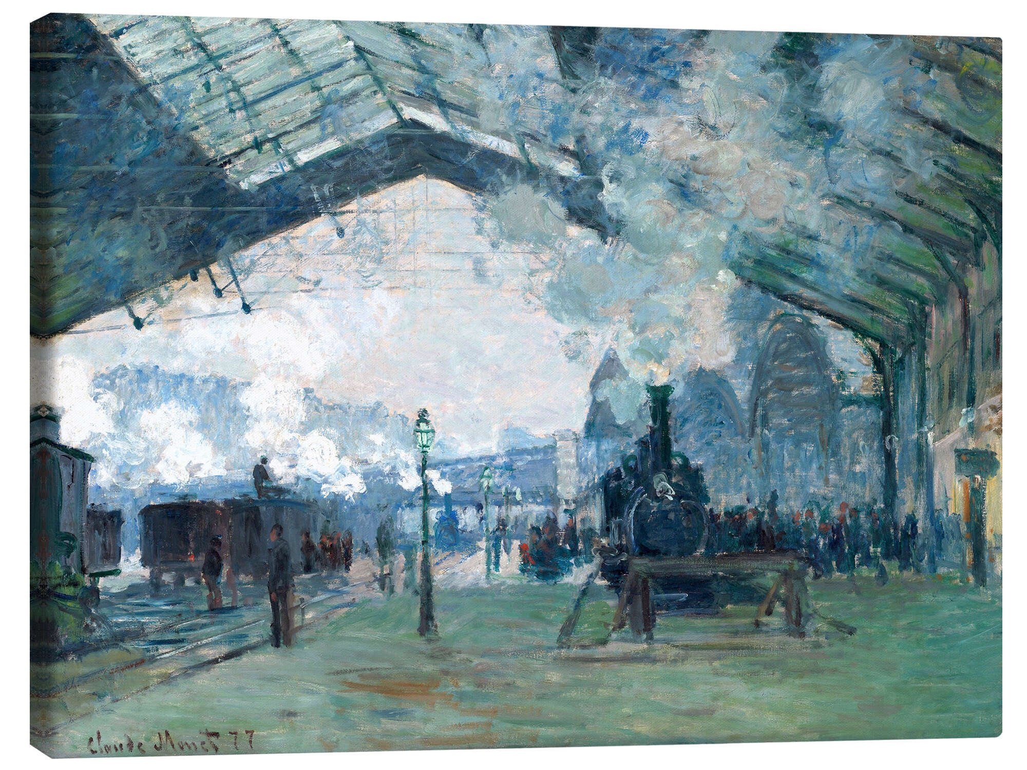 Posterlounge Leinwandbild Claude Monet, Bahnhof Saint-Lazare: Der Zug aus der Normandie, Wohnzimmer Malerei