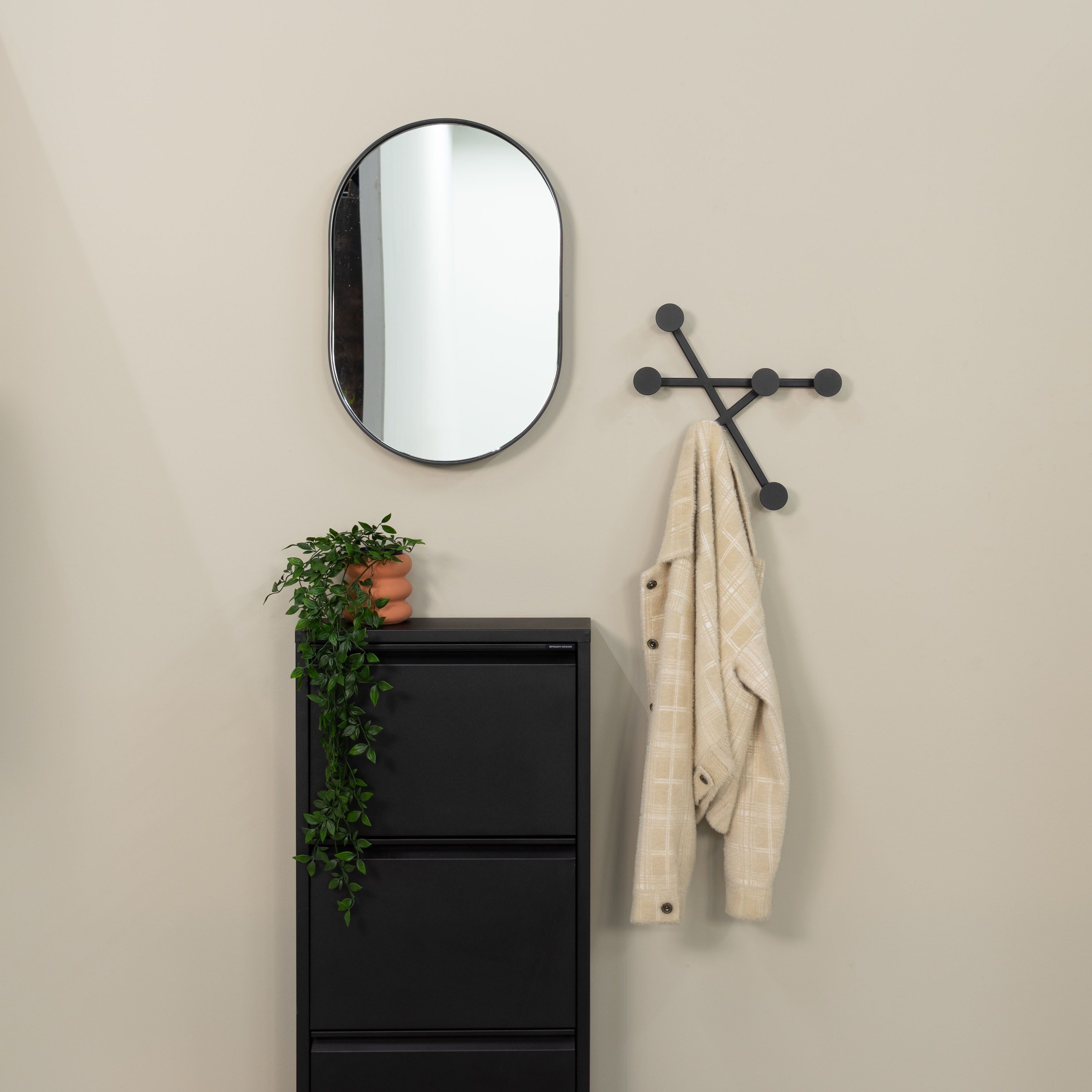 Spinder Design Garderobenhaken BOTTONI 1 (1 St), Wandgarderobe aus Stahl mit 6 Haken