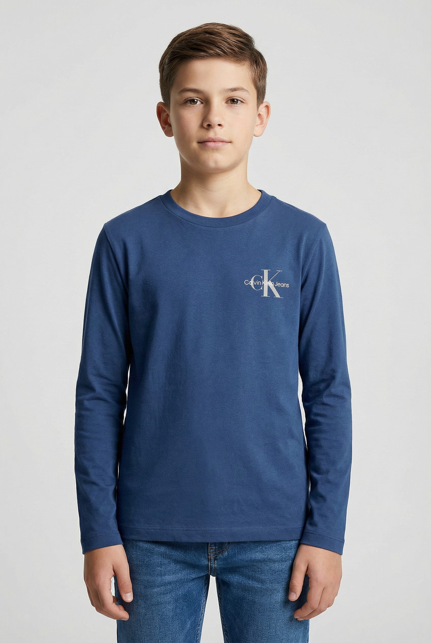 Calvin Klein Jeans Langarmshirt Chest Monologo Ls T-Shirt für Kinder bis 16 Jahre und mit Logoschriftzug