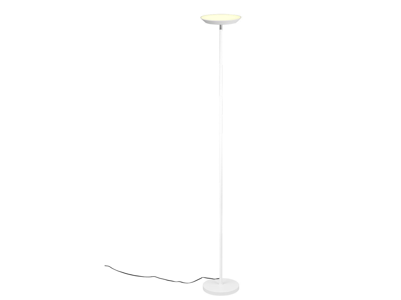 Reality Leuchten LED Stehlampe, Dimmfunktion, LED fest integriert, Dimmbar über Touch Schalter, Warmweiß, Neutralweiß, Tageslichtweiß, groß, Decken-Fluter Weiß Metall für indirekte Beleuchtung, Höhe 178cm