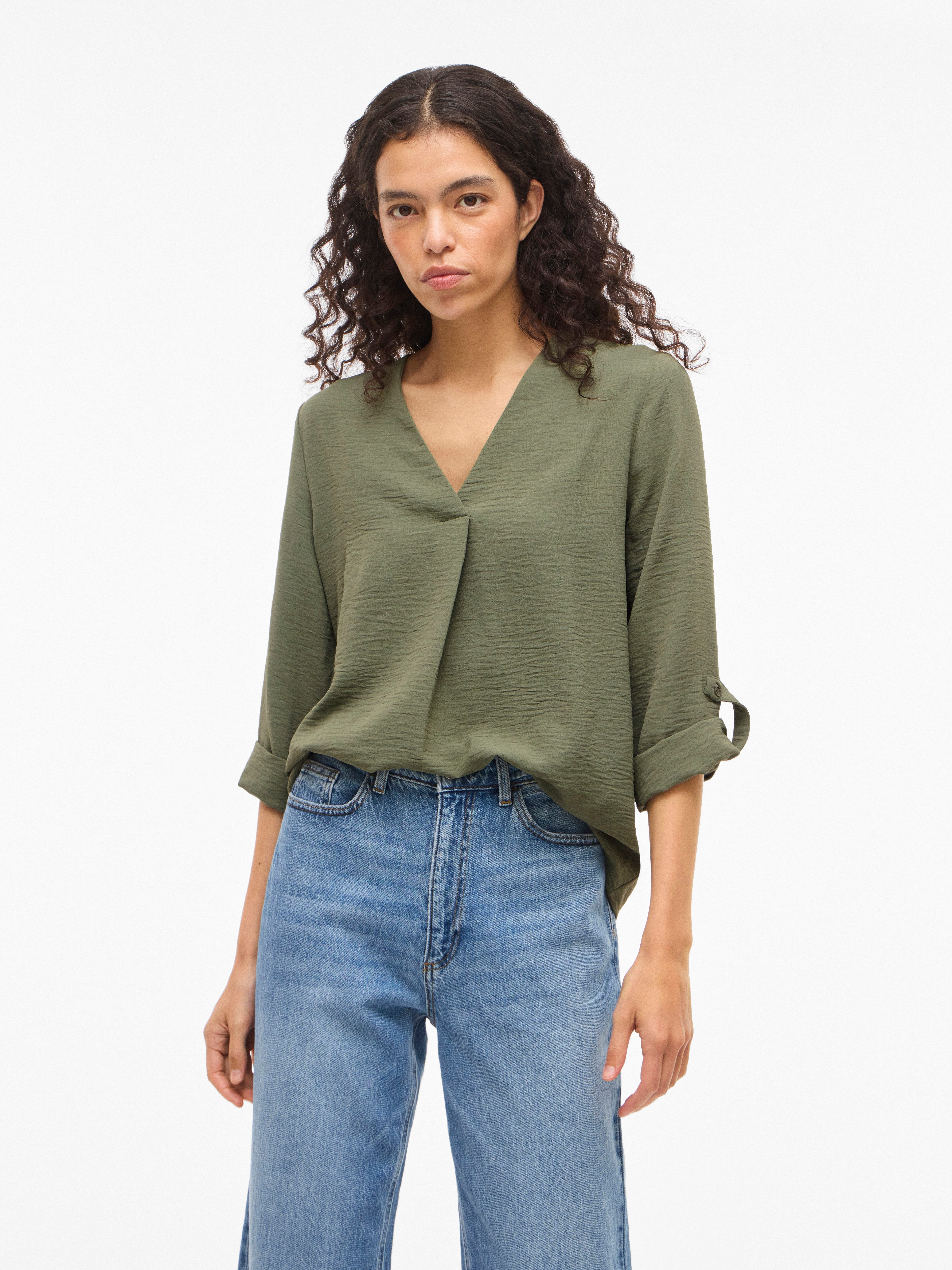 Vila Blusenshirt VIJOSA 3/4 V-NECK TOP - NOOS