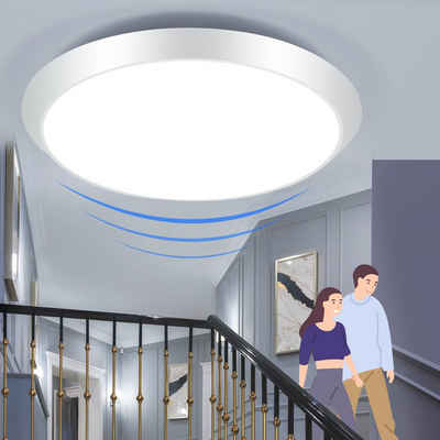 ZMH LED Deckenleuchte mit Bewegungsmelder Innen Deckenlampe I 15W Flurlampe 4000K, Neutralweiß, IP44 Wasserfest, Bewegunsmelder