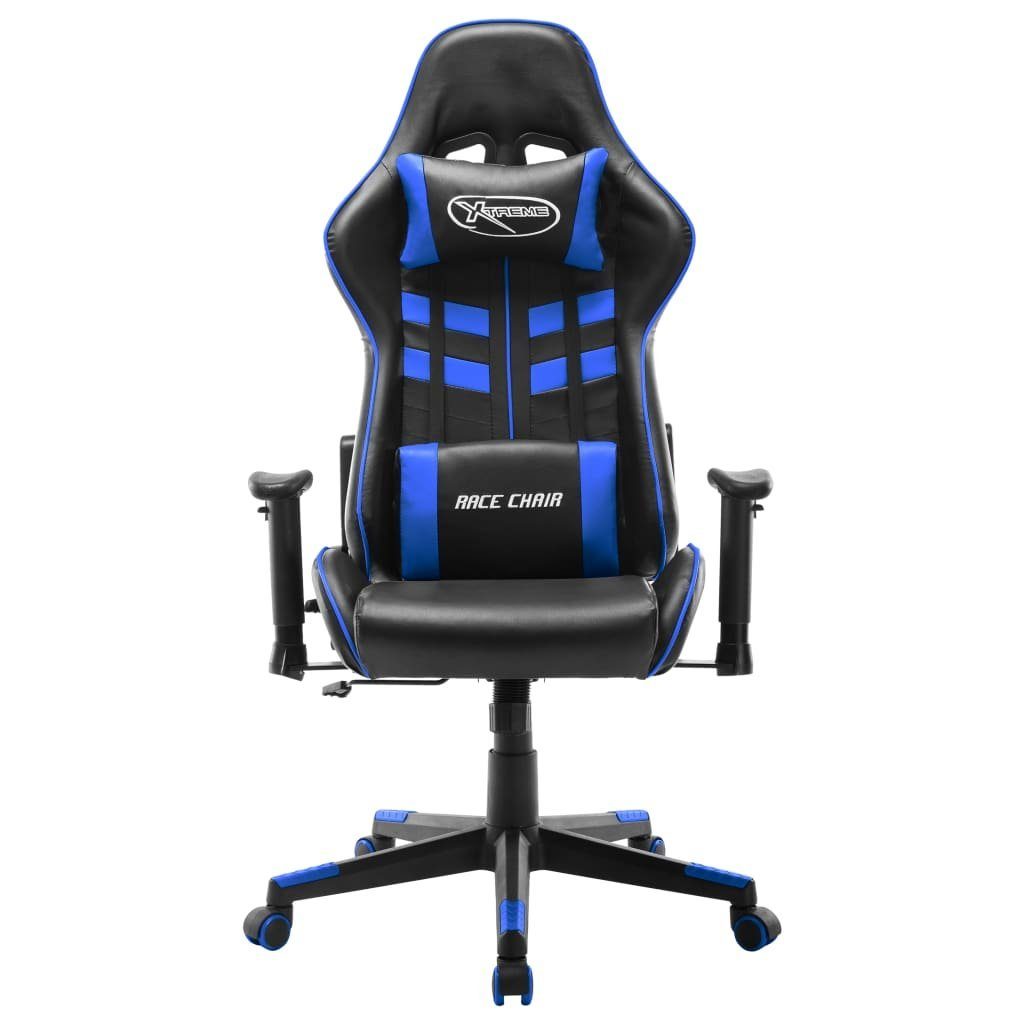 vidaXL Gaming-Stuhl St) Schwarz | Schwarz Schwarz und und blau (1 und Blau Kunstleder Gaming-Stuhl blau