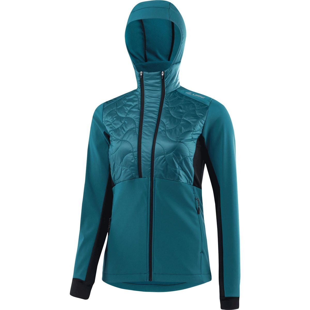 Löffler Skijacke Women Hooded Hybridjacket Grace PL60 Winddicht, wasserabweisend und atmungsaktiv – ideal für aktive Frauen