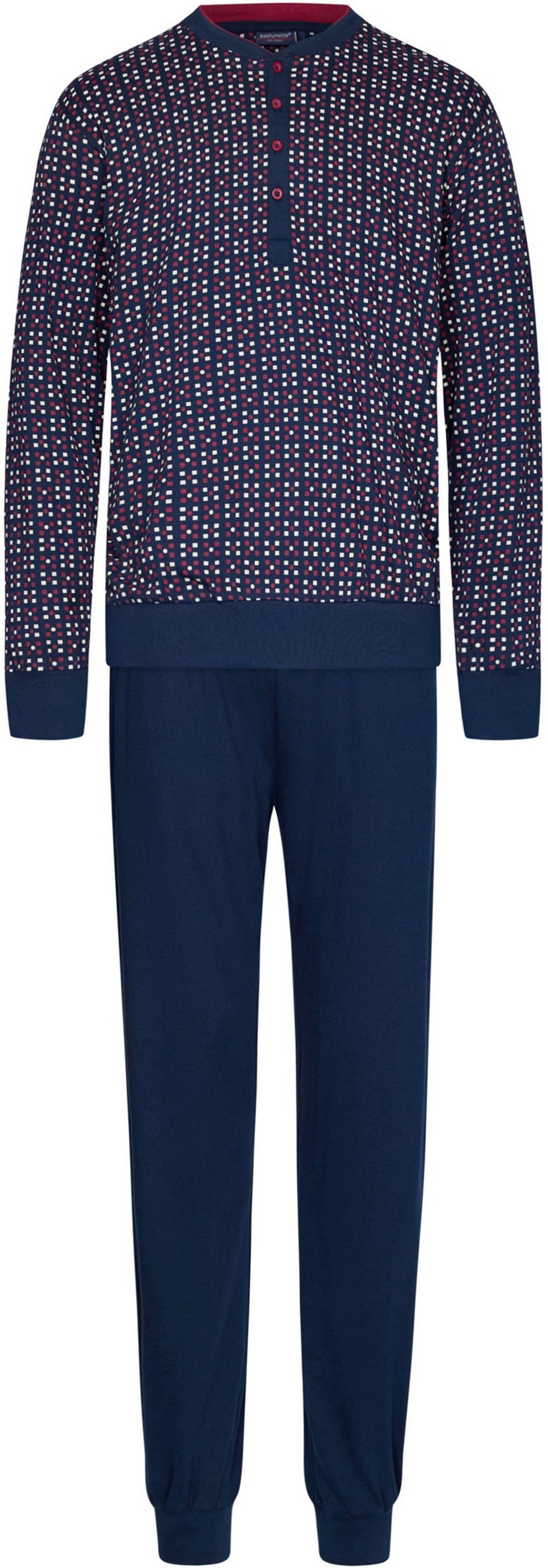 Pastunette Schlafanzug Herren Pyjama mit Bündchen günstig online kaufen