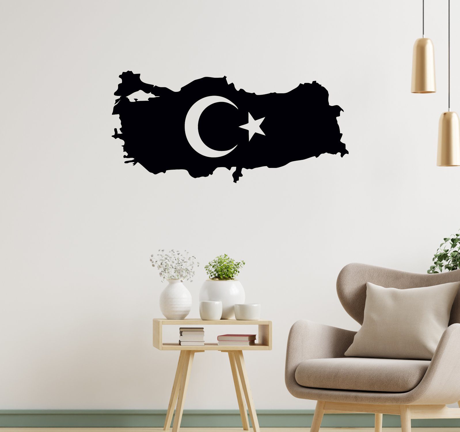 LEON FOLIEN LED Türkei Emblem Türkiye türkischem #3 mit Led Schwarz Wappen Karte in Dekolicht
