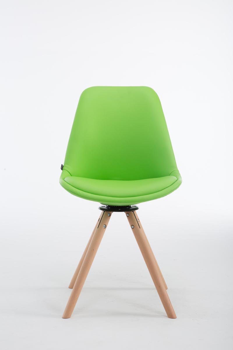 TPFLiving Besucherstuhl mit - Cala grün - Natura Esszimmerstuhl Sitzfläche (Küchenstuhl Gestell: gepolsterter Sitzfläche: Wohnzimmerstuhl), - - Kunstleder rund hochwertig Konferenzstuhl Buchenholz
