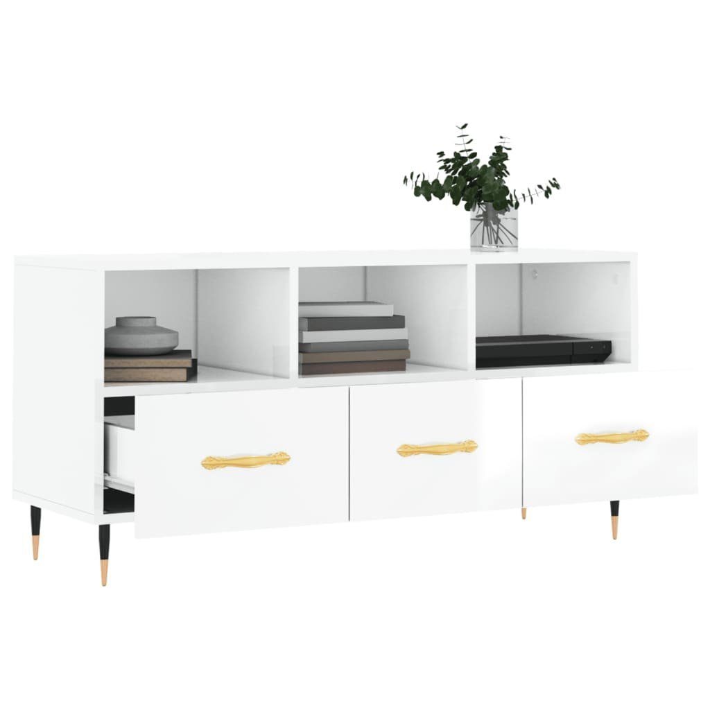 TV-Schrank Hochglanz-Weiß furnicato cm 102x36x50 Holzwerkstoff