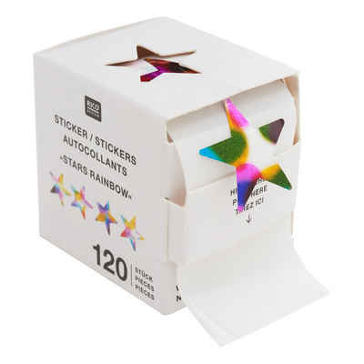 Rico Design Sticker Rainbow-Sticker Sterne, (120-tlg), 120 Stück