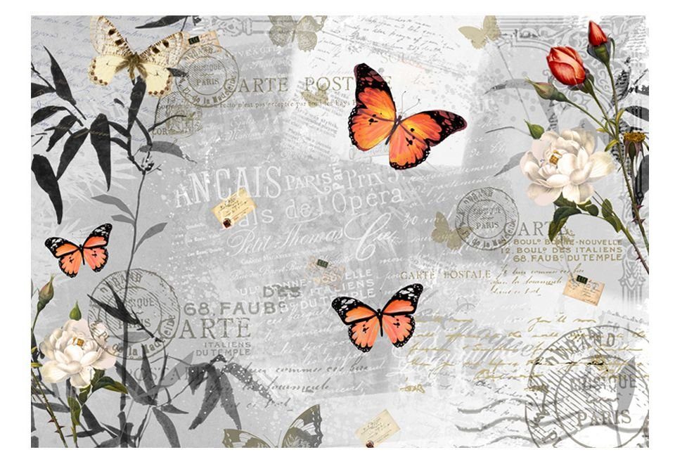 Tapete Vliestapete lichtbeständige KUNSTLOFT m, 2.5x1.75 Schmetterlinge Lied halb-matt, Design