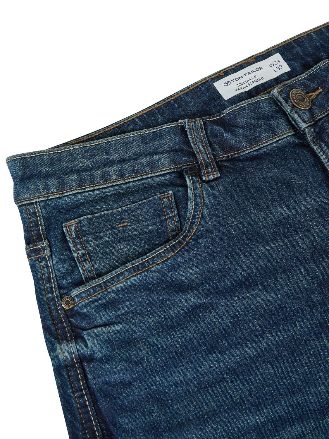 TOM TAILOR Straight-Jeans Herren Jeanshose Marvin Regular Fit Denim Hose mit Stretch