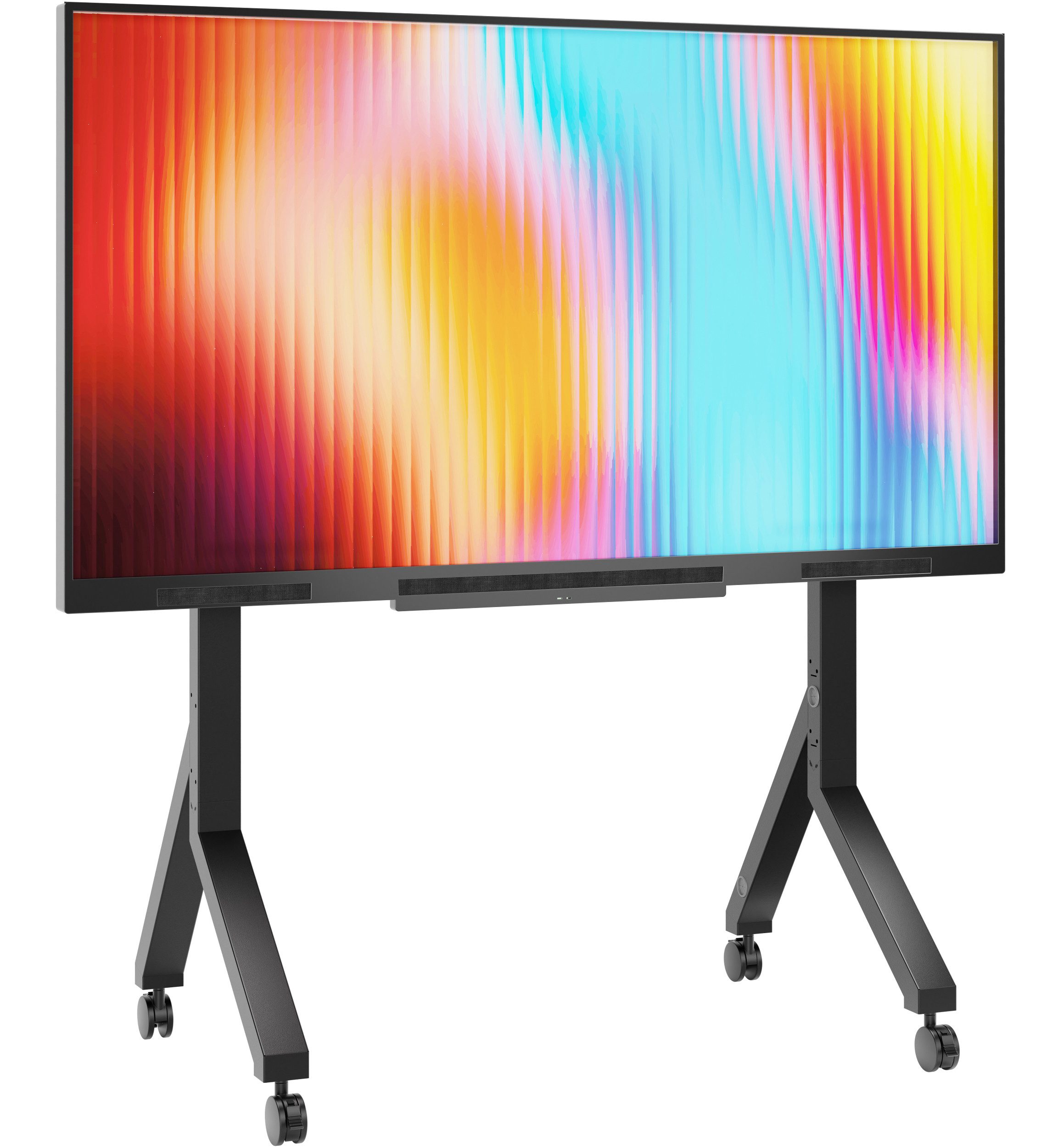 ONKRON TV-Ständer 70-110 Zoll, bis 125 kg, VESA 200x200-1000x800, TS2081-B, (bis 110 Zoll, rollbar, mobil, mit Ablage, Kabelmanagement)