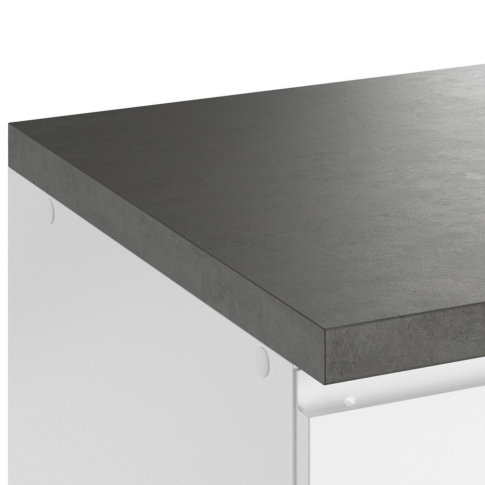 Lomadox Küchenzeile MARSEILLE-03, Winkelküche 240/240cm, Hochglanz weiß & B günstig online kaufen